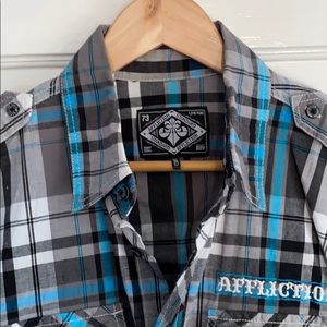 Affliction Dress Shirt - Large Slim Fit - Plaid